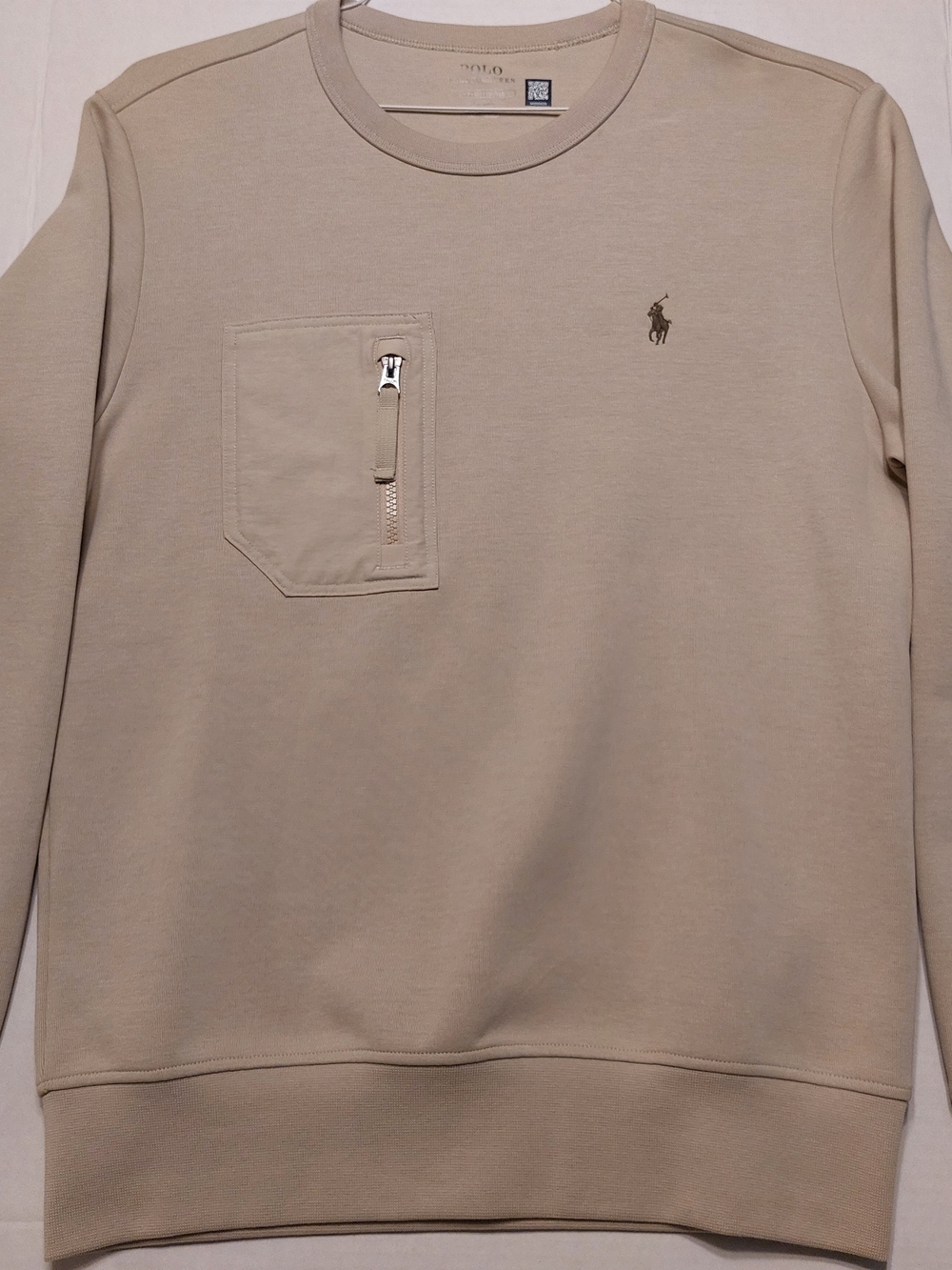 Polo by Ralph Lauren Beige Crewneck Tee with Printed Neck Label